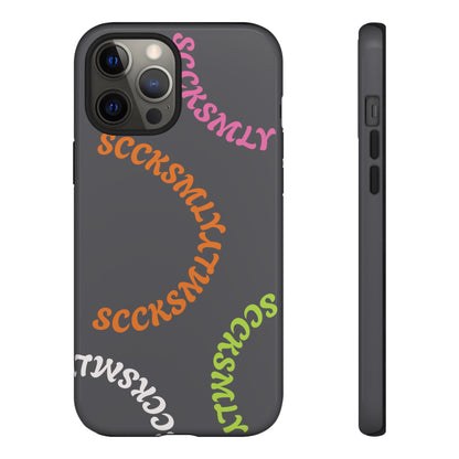 Y2K Wavy Script Tough Case for Apple- Gray