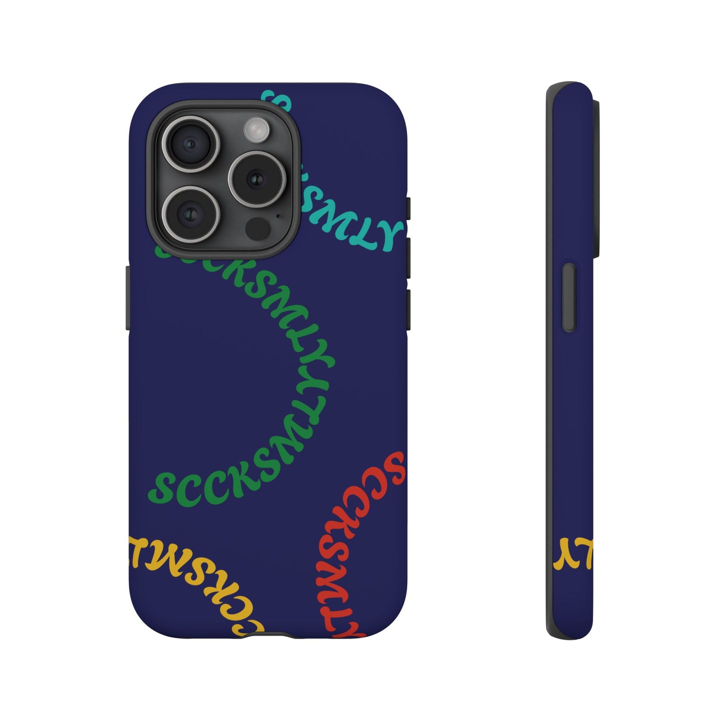 Y2K Wavy Script Tough Case for Apple- Navy Blue