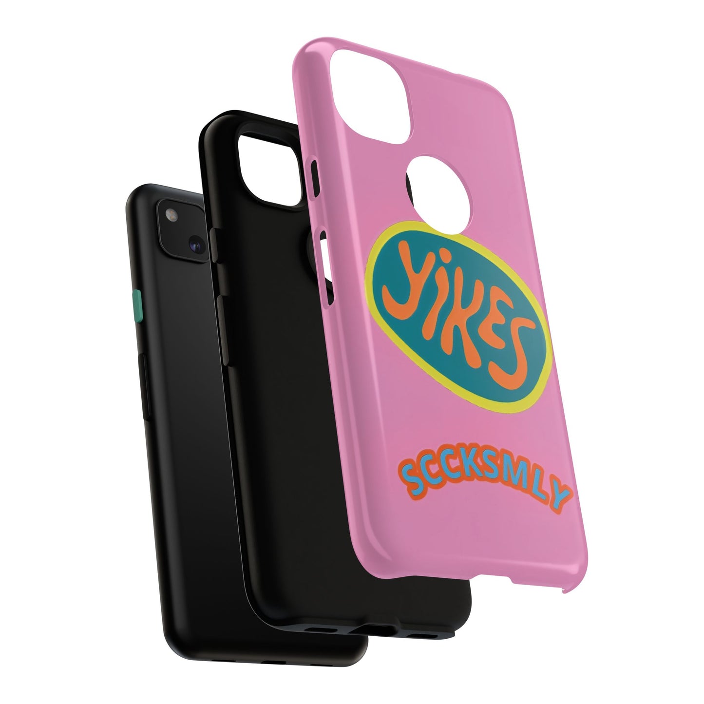 Pink "YIKES" Tough Phone Case for Google Pixel