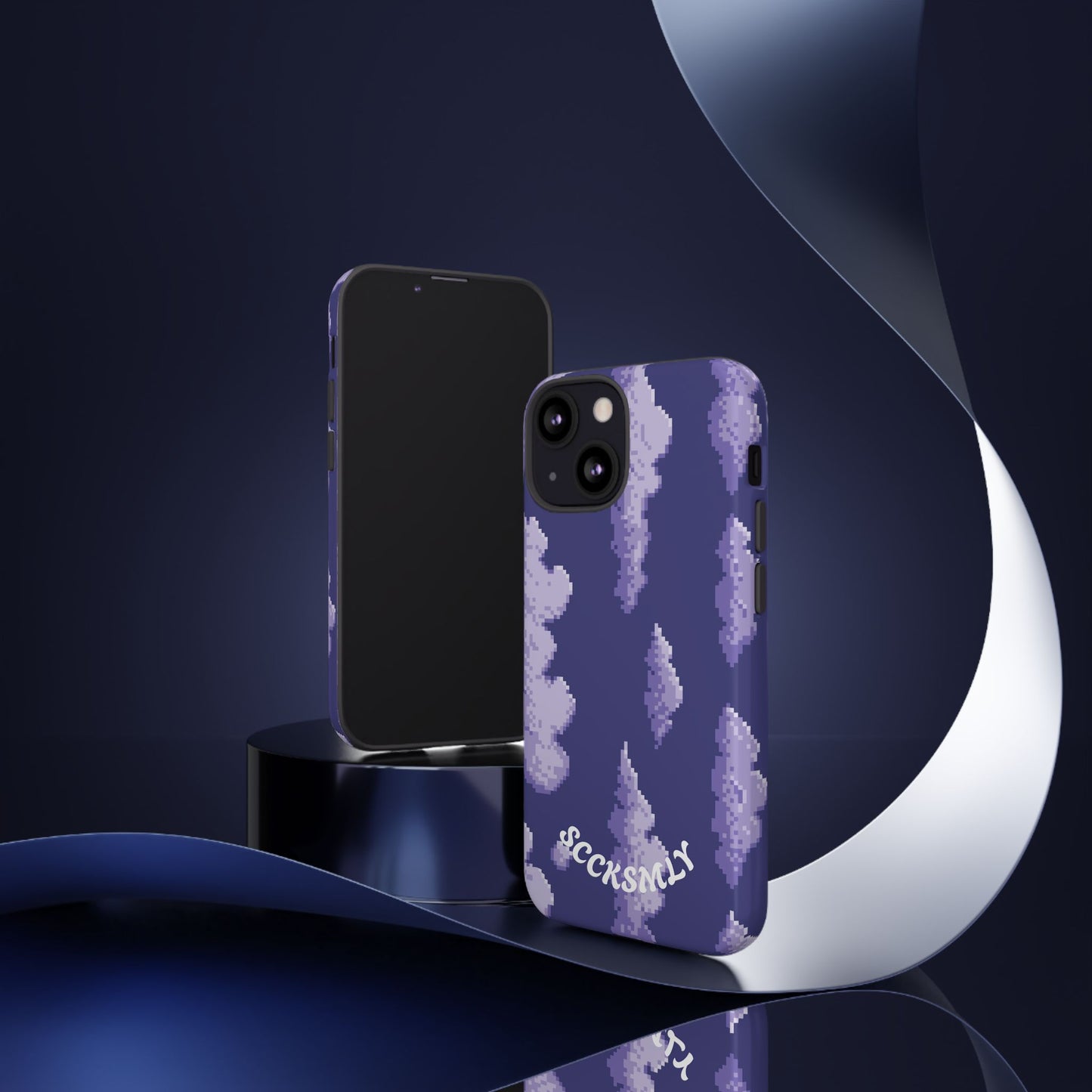 Lilac Pixel Cloud Tough Phone Case for Apple