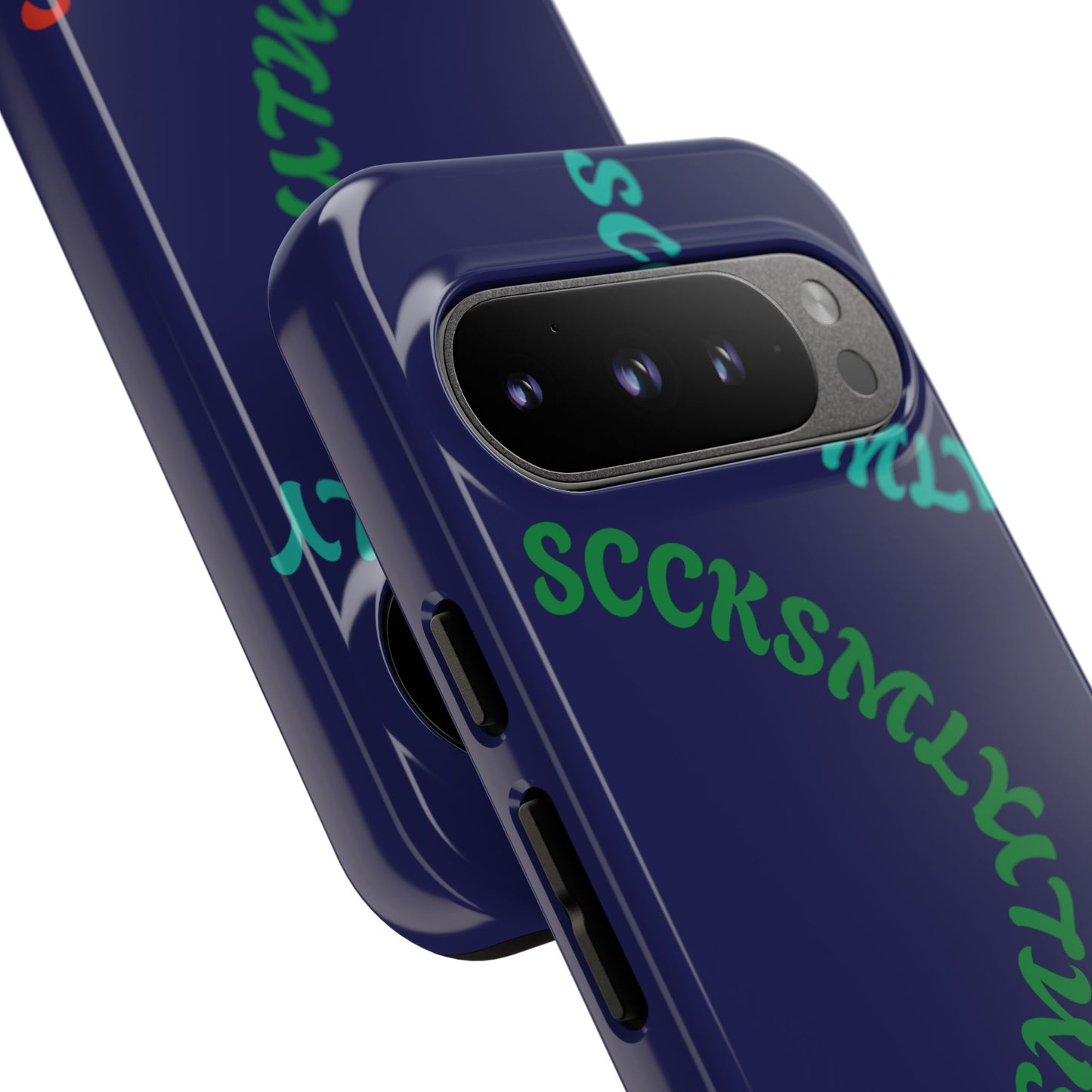 Y2K Wavy Script Tough Case for Google Pixel- Navy Blue