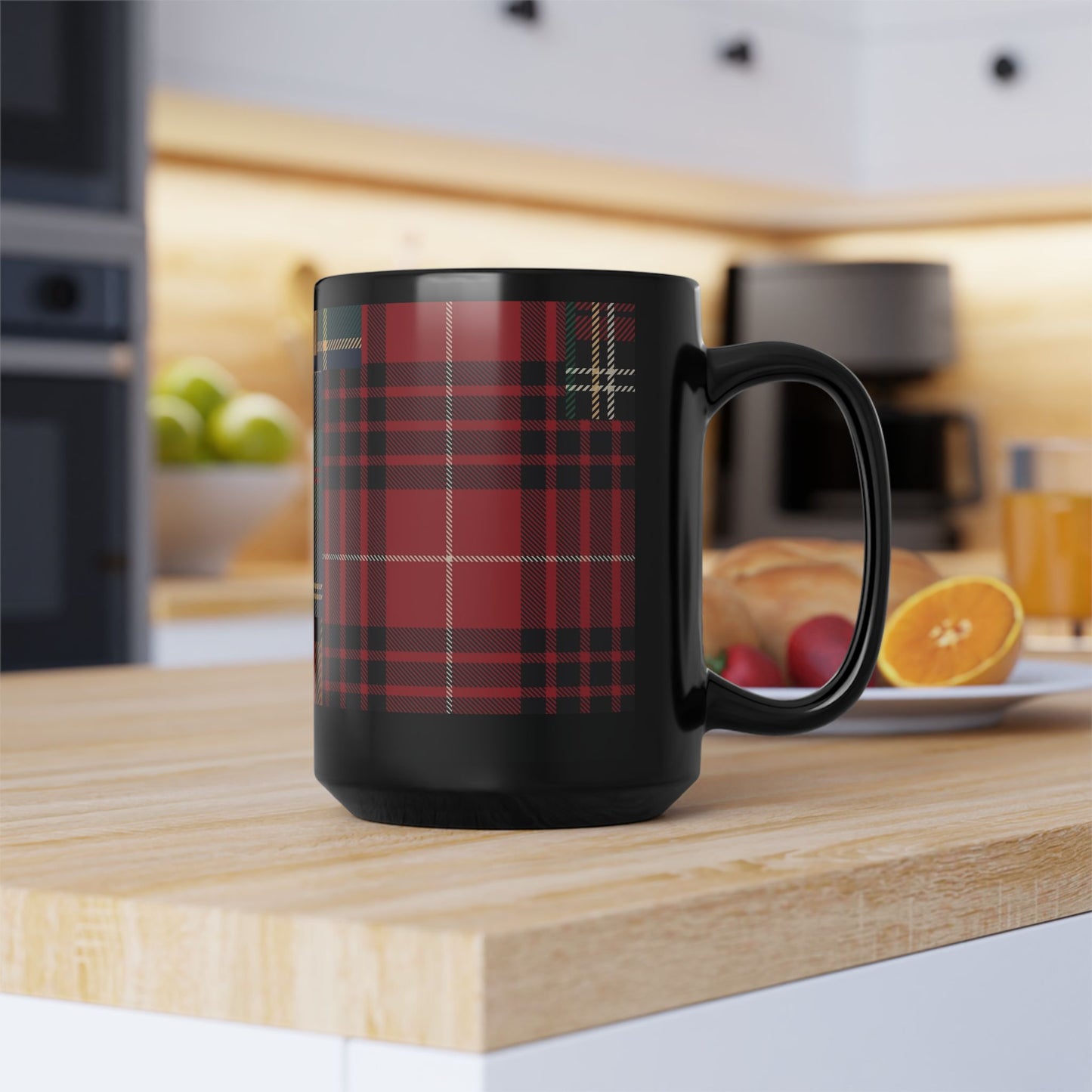 Mug Heritage Hues Patchwork 15 oz — Black