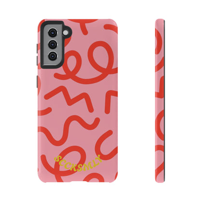 Red Candy Swirls Tough Phone Case for Samsung