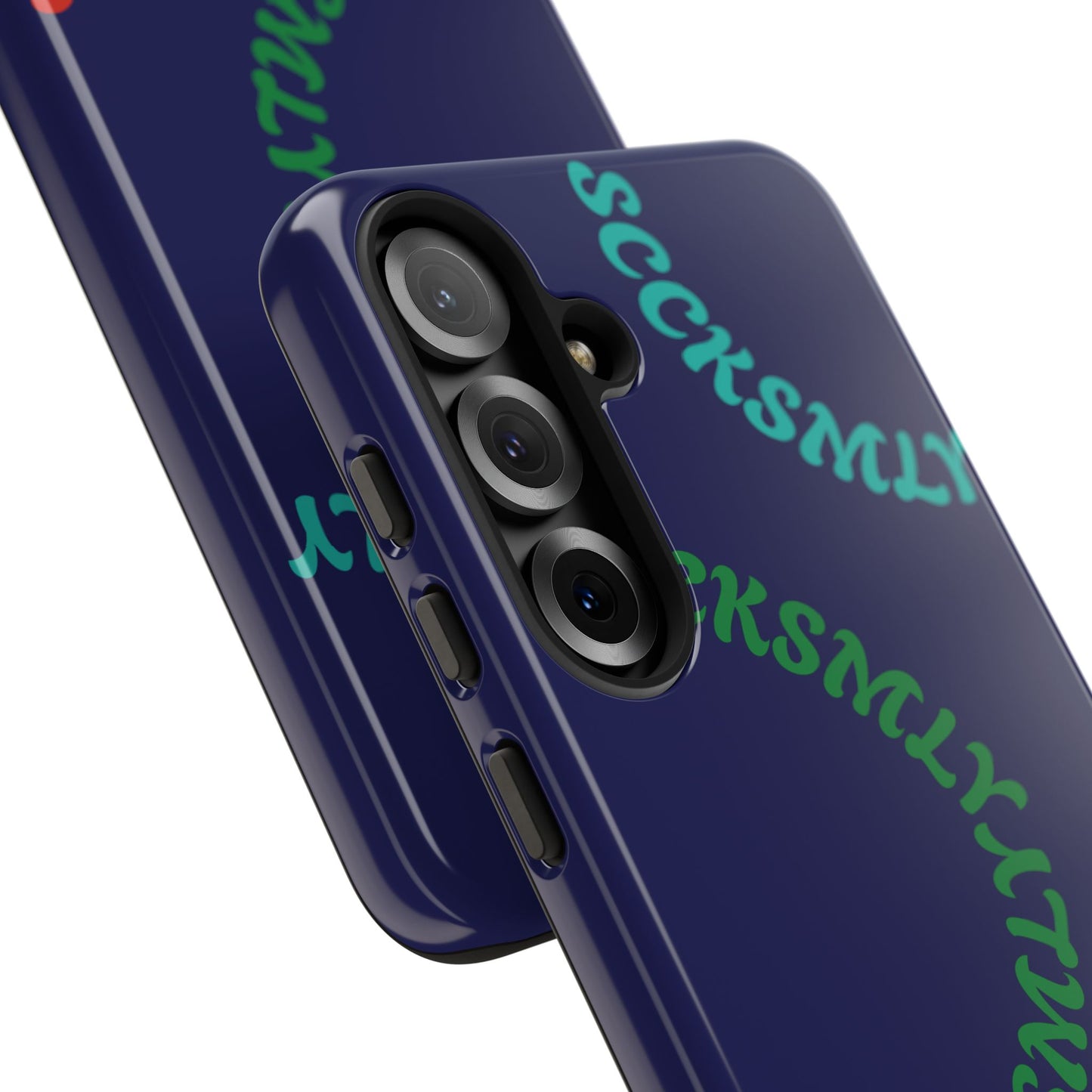 Y2K Wavy Script Tough Case for Samsung- Navy Blue