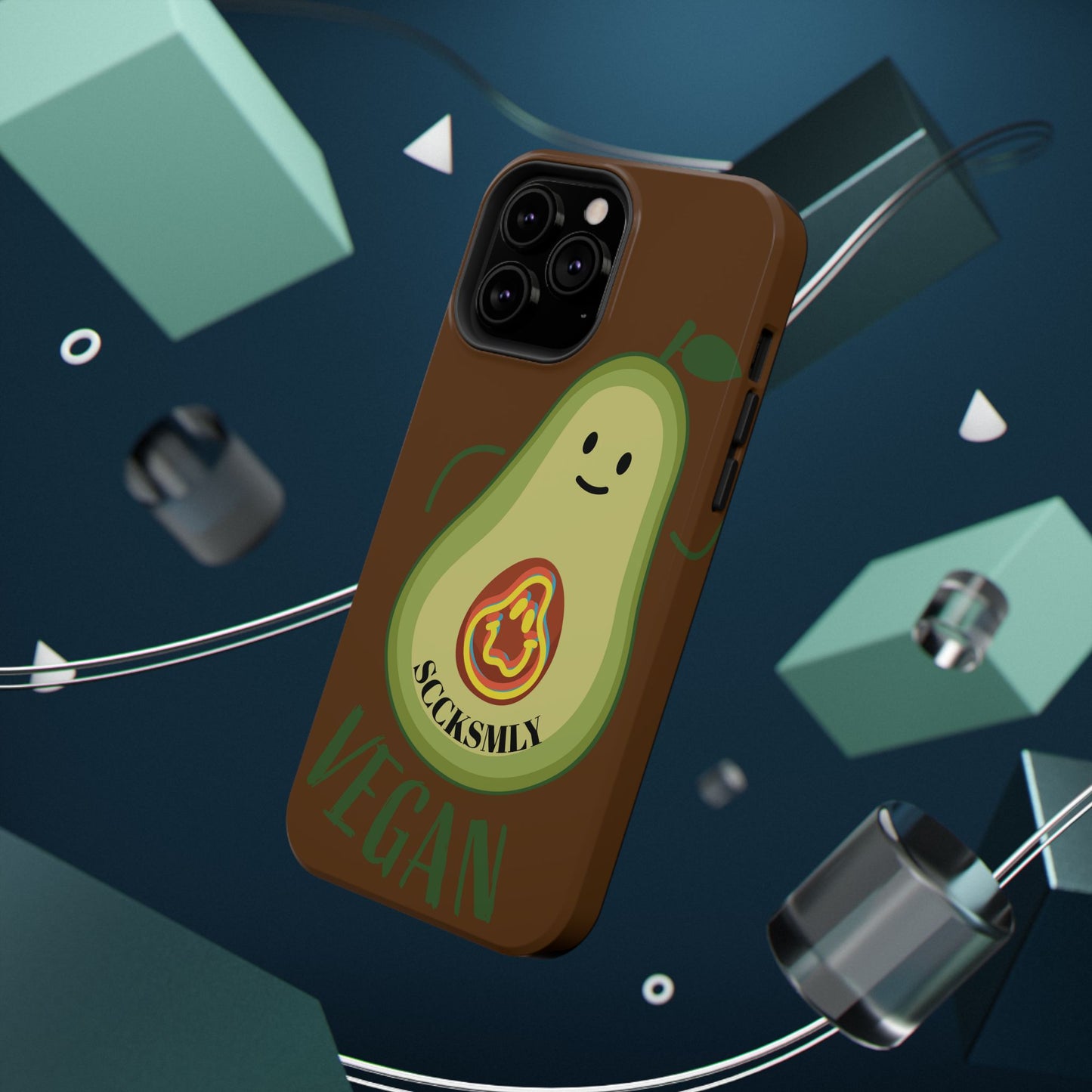 "IOS or Apple" Playful Vegan Avocado Phone Case - Tough, Durable Protection with a Fun Design