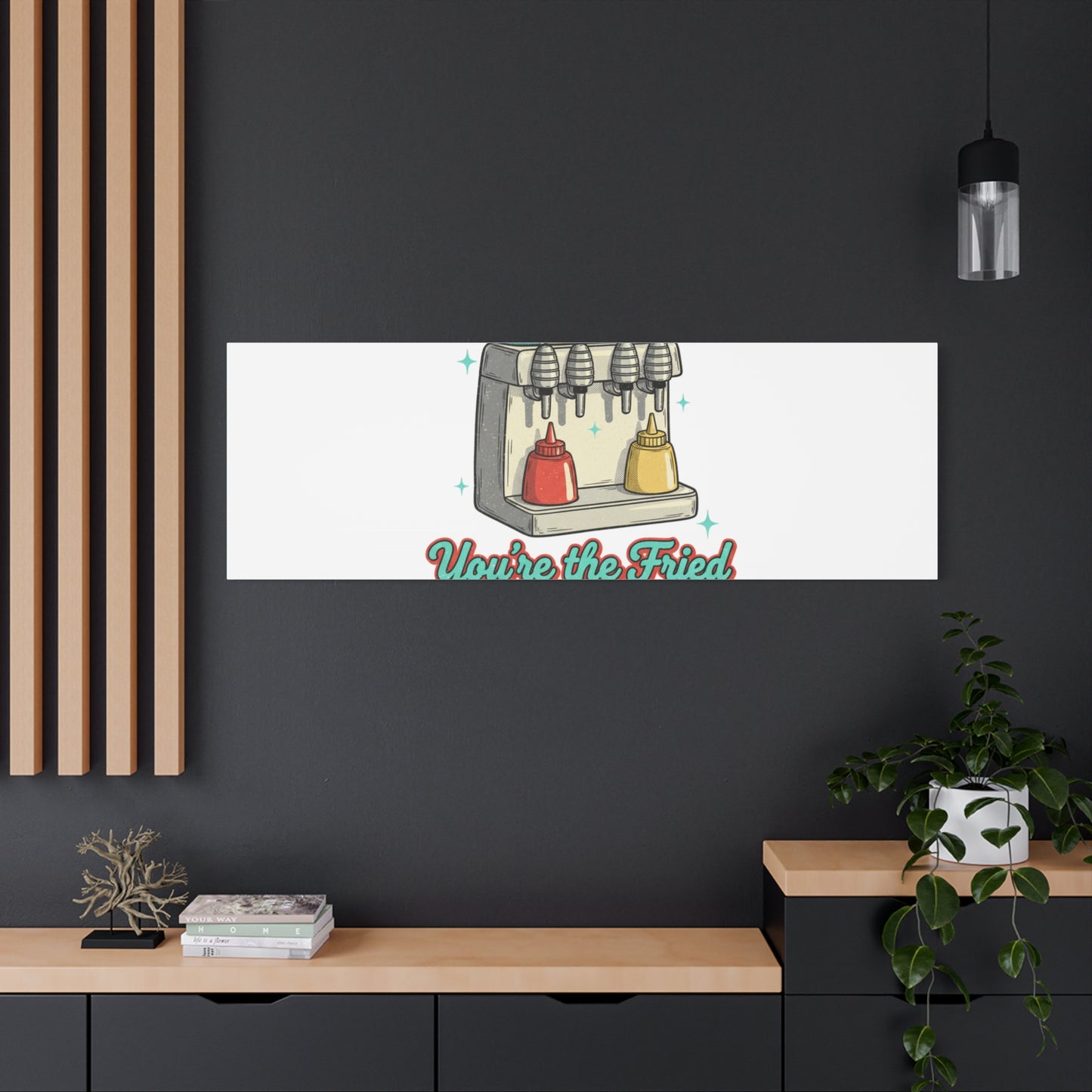 You’re the Fried to My Fries Canvas | Retro Diner Matchbook, Pantry Label Art