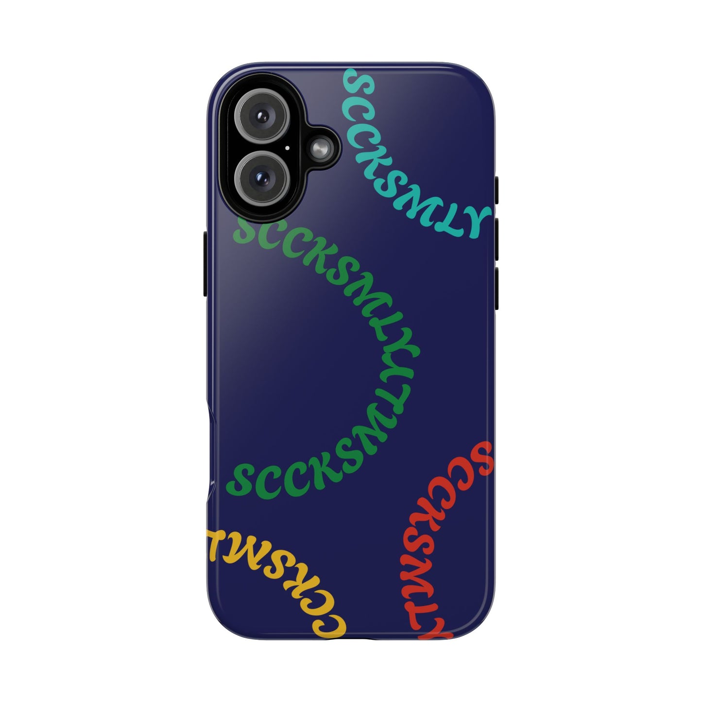Y2K Wavy Script Tough Case for Apple- Navy Blue