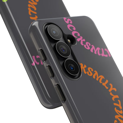 Y2K Wavy Script Tough Case for Samsung- Gray