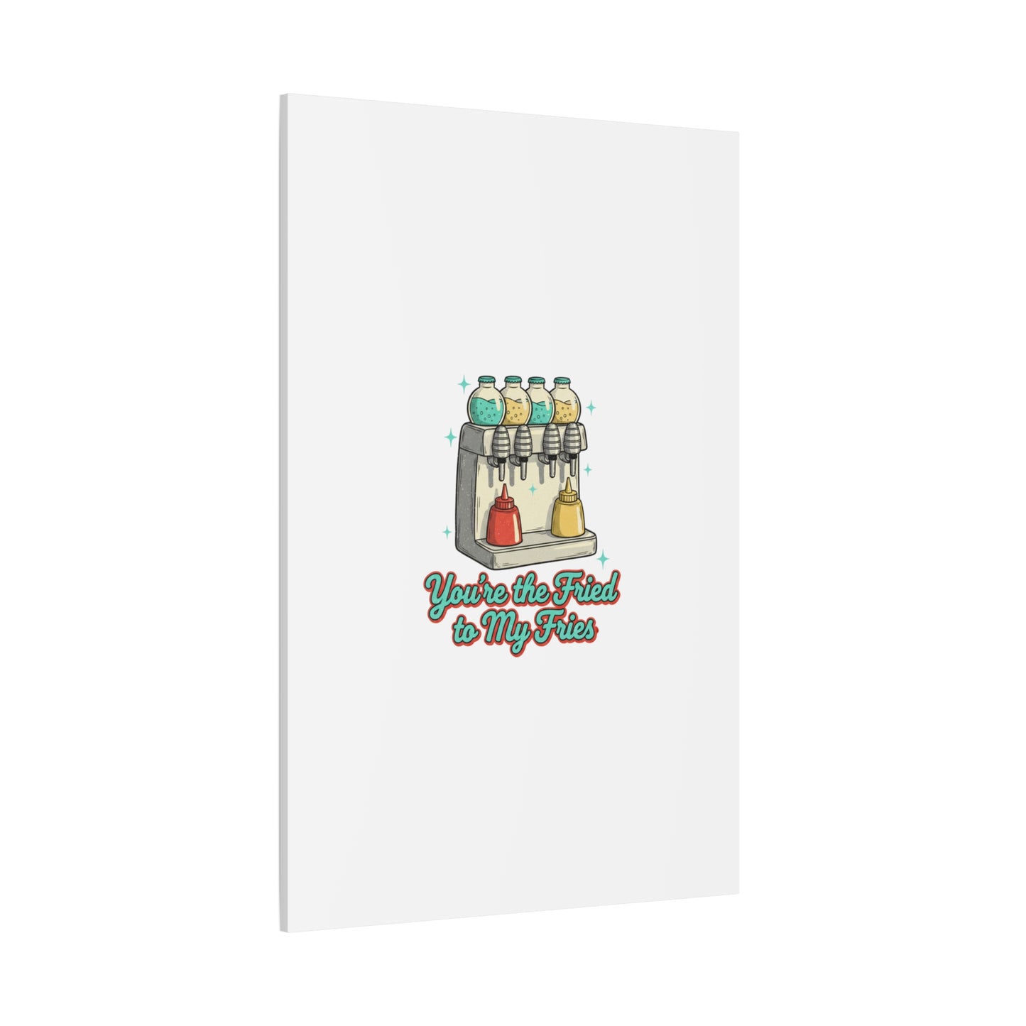 You’re the Fried to My Fries Canvas | Retro Diner Matchbook, Pantry Label Art