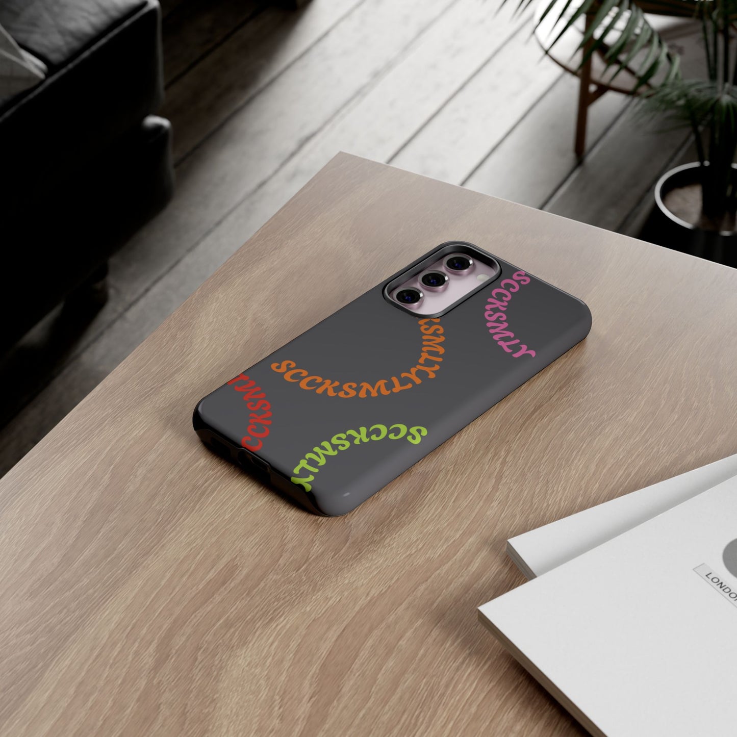 Y2K Wavy Script Tough Case for Samsung- Gray