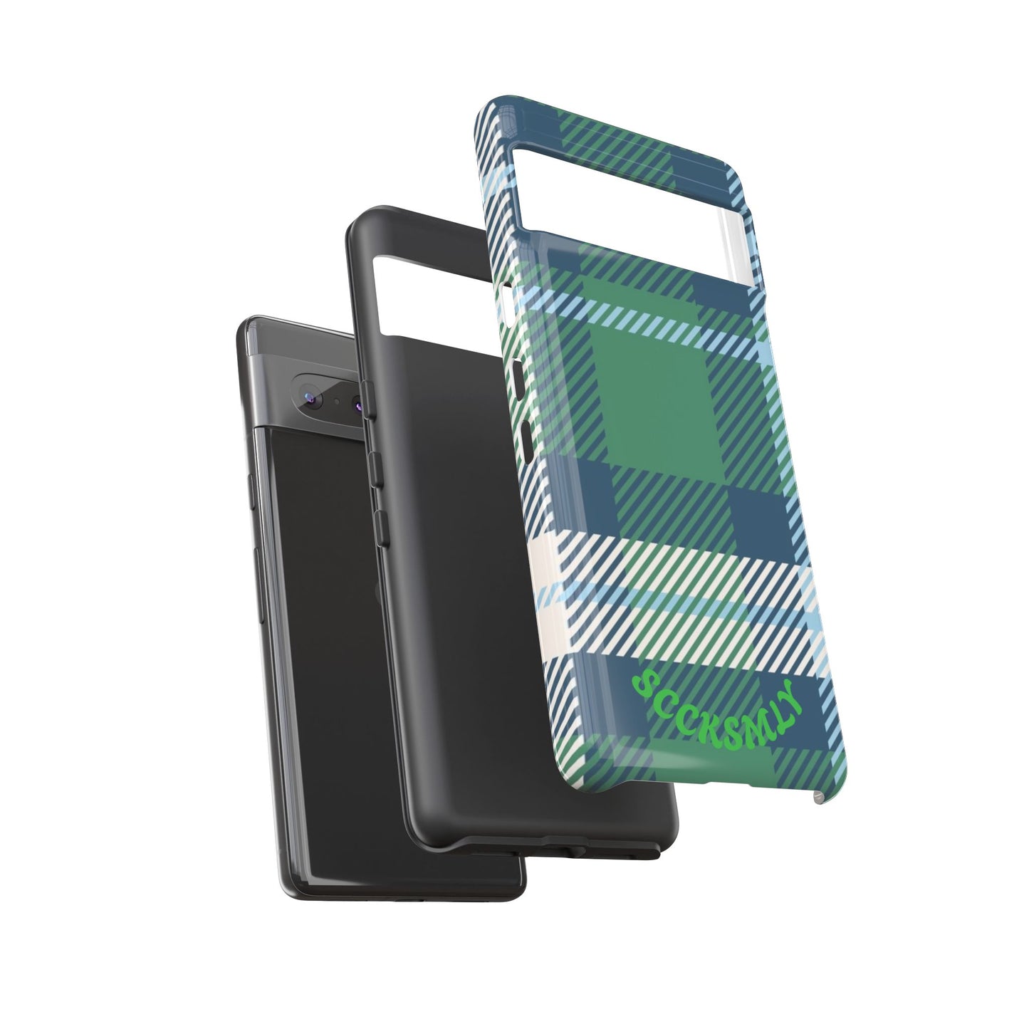 Earth and Sky Plaid Tough Phone Case for Google Pixel