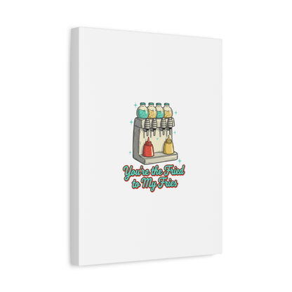 You’re the Fried to My Fries Canvas | Retro Diner Matchbook, Pantry Label Art