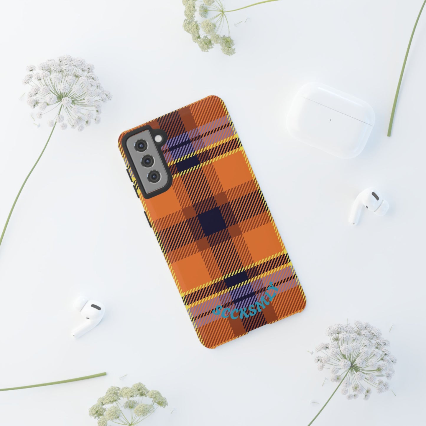Orange Sickle Plaid Phone Case for Samsung