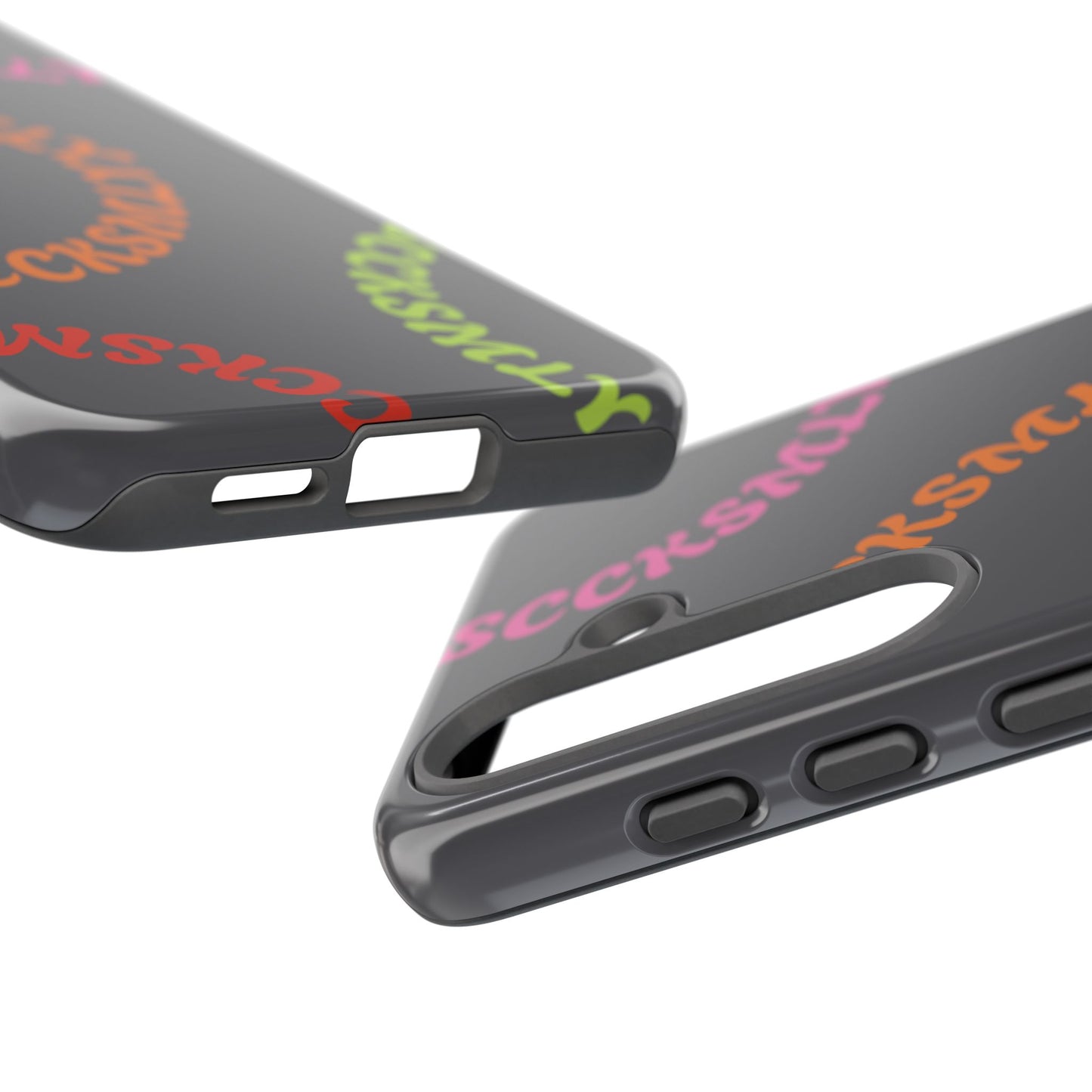 Y2K Wavy Script Tough Case for Samsung- Gray