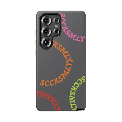 Y2K Wavy Script Tough Case for Samsung- Gray