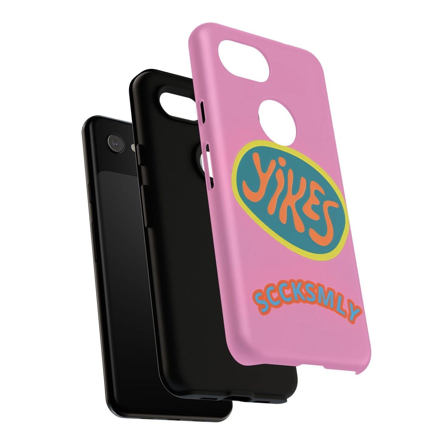 Pink "YIKES" Tough Phone Case for Google Pixel
