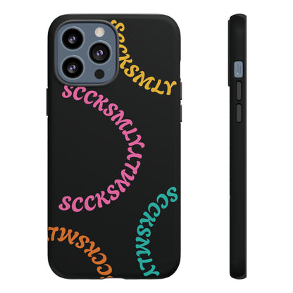 Y2K Wavy Script Tough Case for Apple- Black