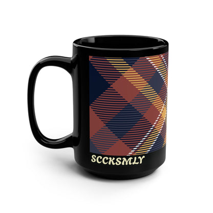 Mug Harvest Tartan 15 oz — Black