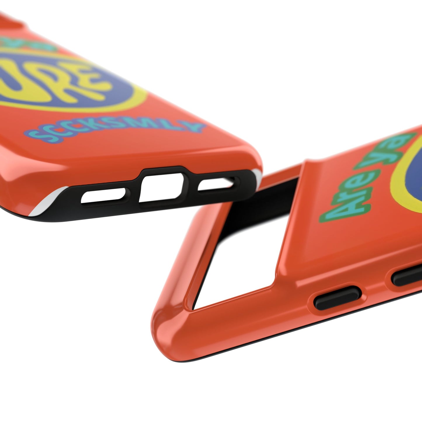 Orange "ARE YA SURE" Tough Phone Case for Google Pixel