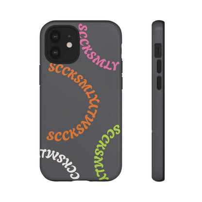 Y2K Wavy Script Tough Case for Apple- Gray