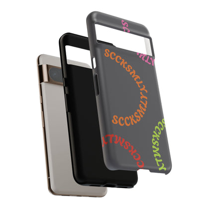 Y2K Wavy Script Tough Case for Google Pixel- Gray