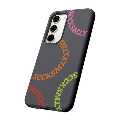 Y2K Wavy Script Tough Case for Samsung- Gray