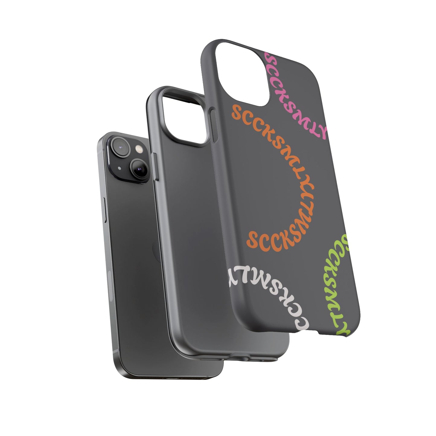 Y2K Wavy Script Tough Case for Apple- Gray