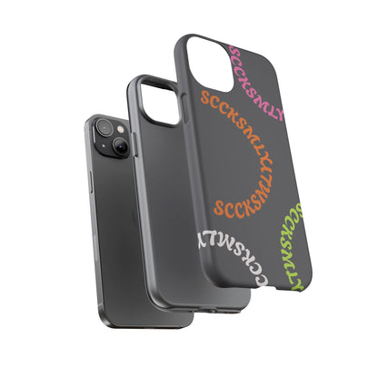 Y2K Wavy Script Tough Case for Apple- Gray