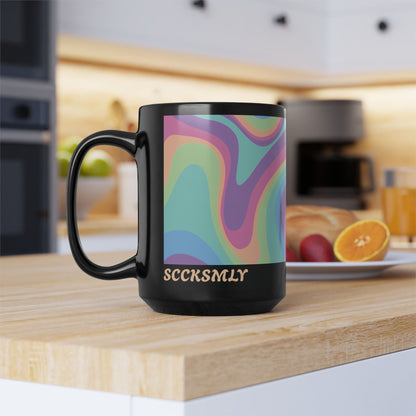 Mug Pastel Swirl 15 oz - Black