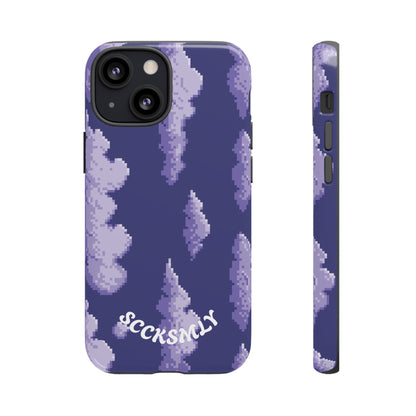 Lilac Pixel Cloud Tough Phone Case for Apple
