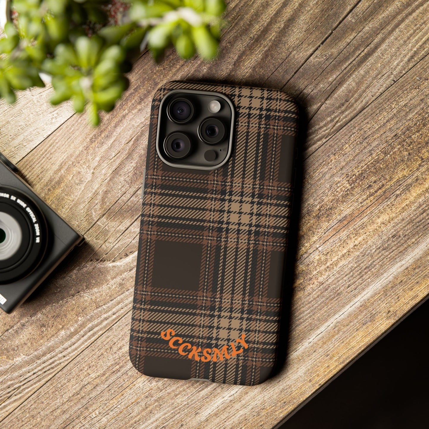 Brown Bread Plaid Tough Phone Case for Apple