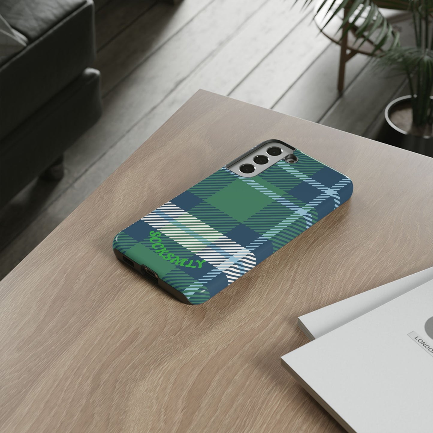 Earth and Sky Plaid Tough Phone Case for Samsung