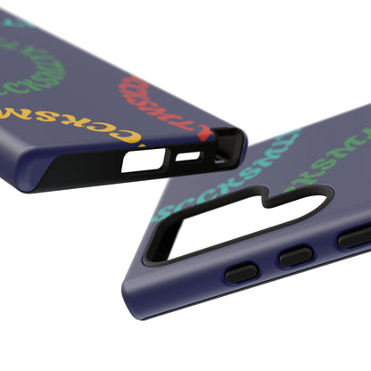Y2K Wavy Script Tough Case for Samsung- Navy Blue