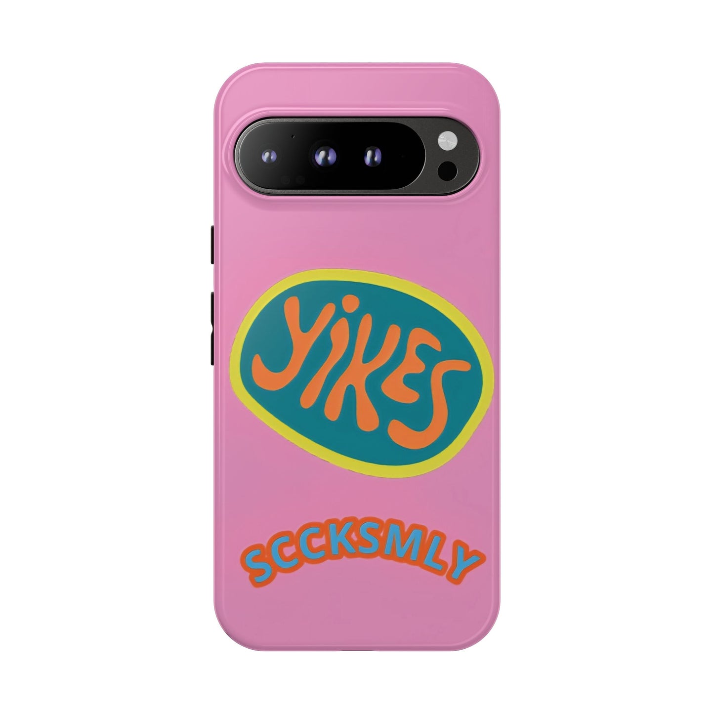 Pink "YIKES" Tough Phone Case for Google Pixel