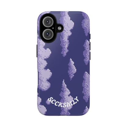 Lilac Pixel Cloud Tough Phone Case for Apple