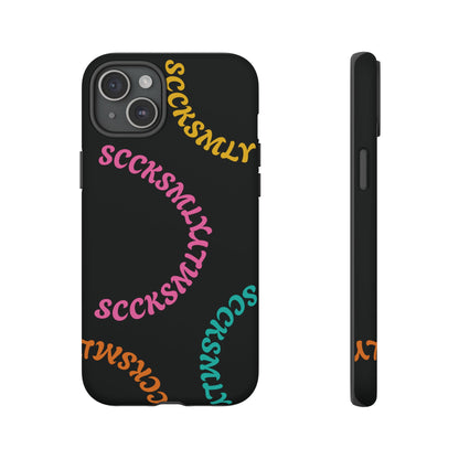Y2K Wavy Script Tough Case for Apple- Black