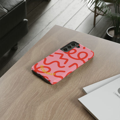 Red Candy Swirls Tough Phone Case for Samsung