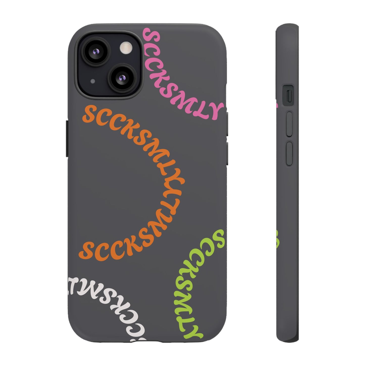 Y2K Wavy Script Tough Case for Apple- Gray