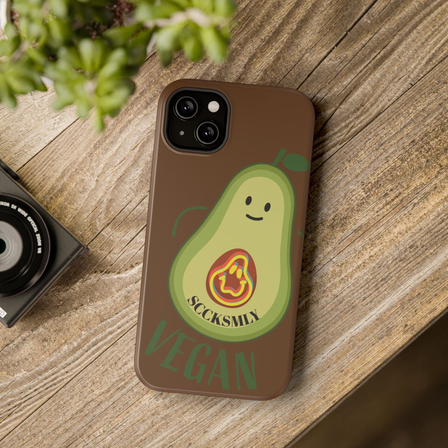 Playful Vegan Avocado Tough Phone Case Apple