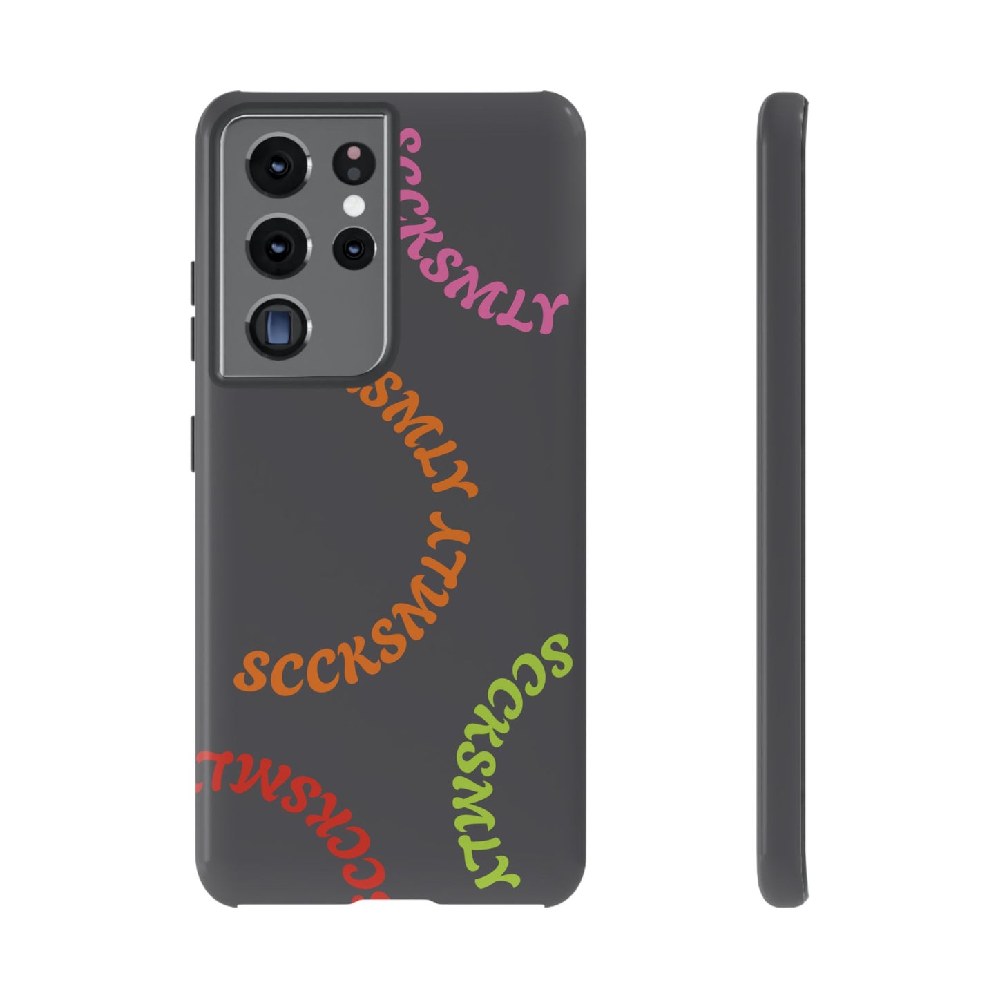 Y2K Wavy Script Tough Case for Samsung- Gray