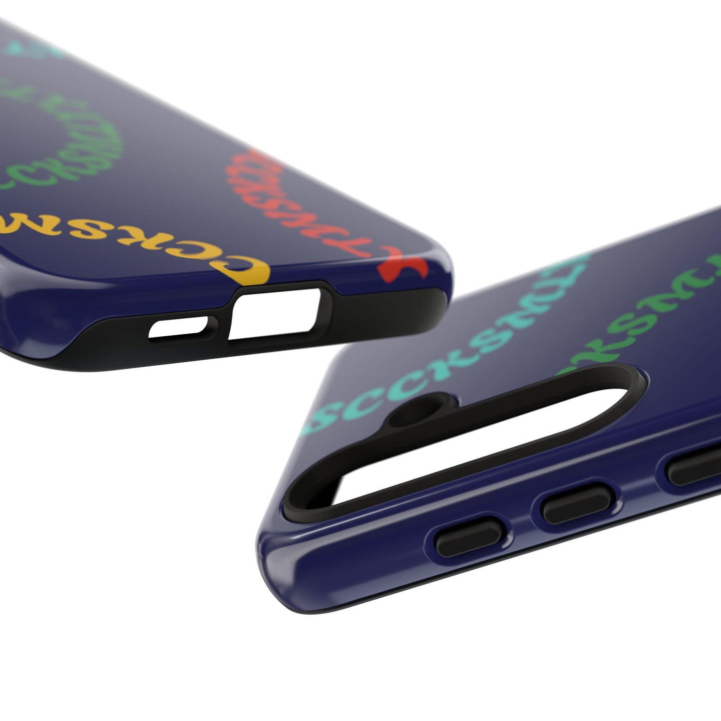 Y2K Wavy Script Tough Case for Samsung- Navy Blue