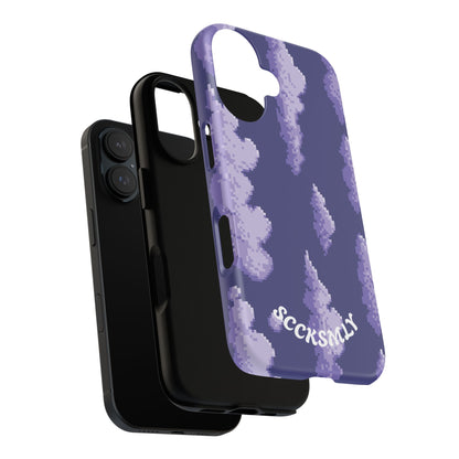 Lilac Pixel Cloud Tough Phone Case for Apple