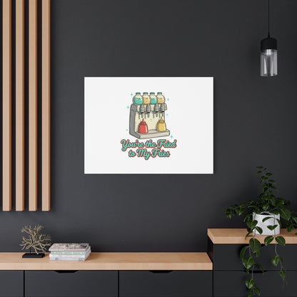 You’re the Fried to My Fries Canvas | Retro Diner Matchbook, Pantry Label Art