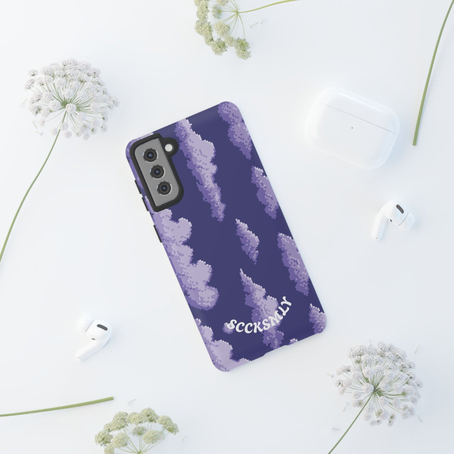 Lilac Pixel Cloud Tough Phone Case for Samsung