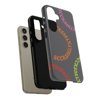 Y2K Wavy Script Tough Case for Samsung- Gray