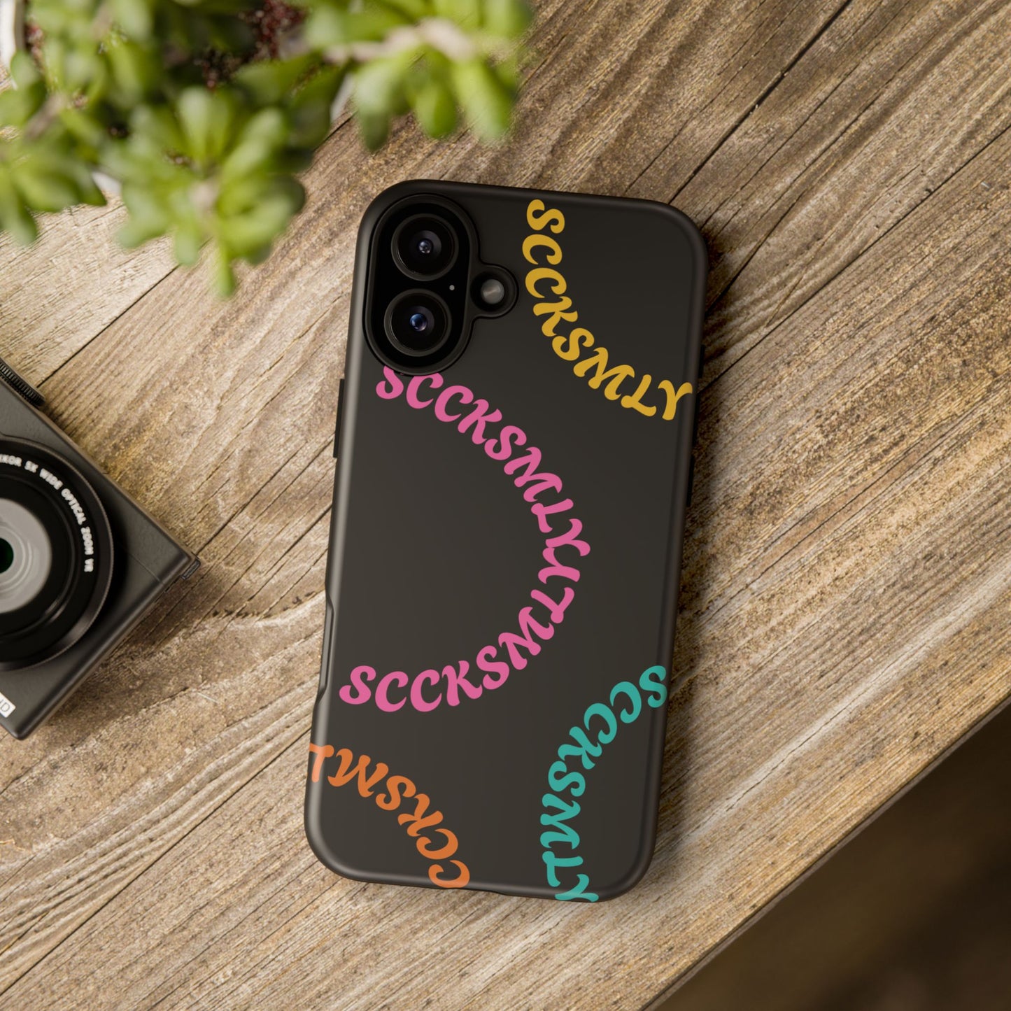 Y2K Wavy Script Tough Case for Apple- Black