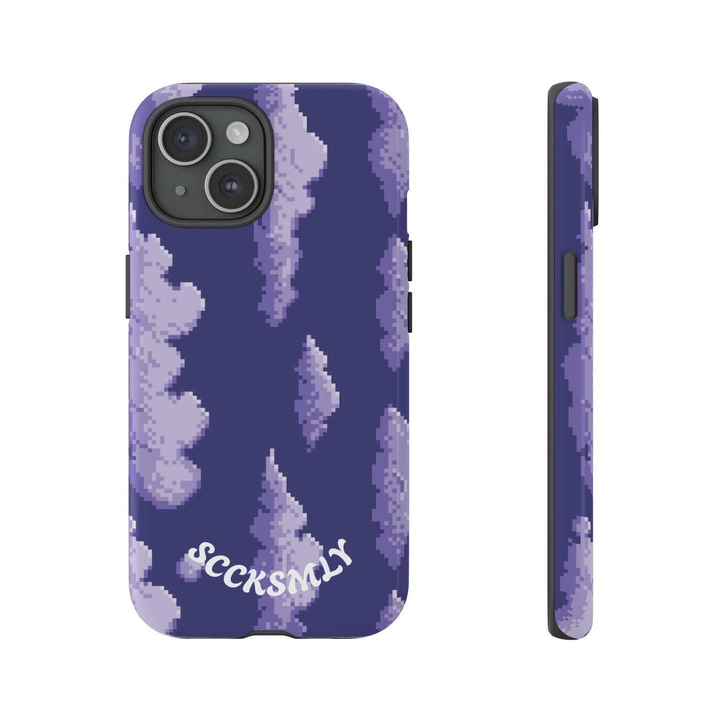 Lilac Pixel Cloud Tough Phone Case for Apple