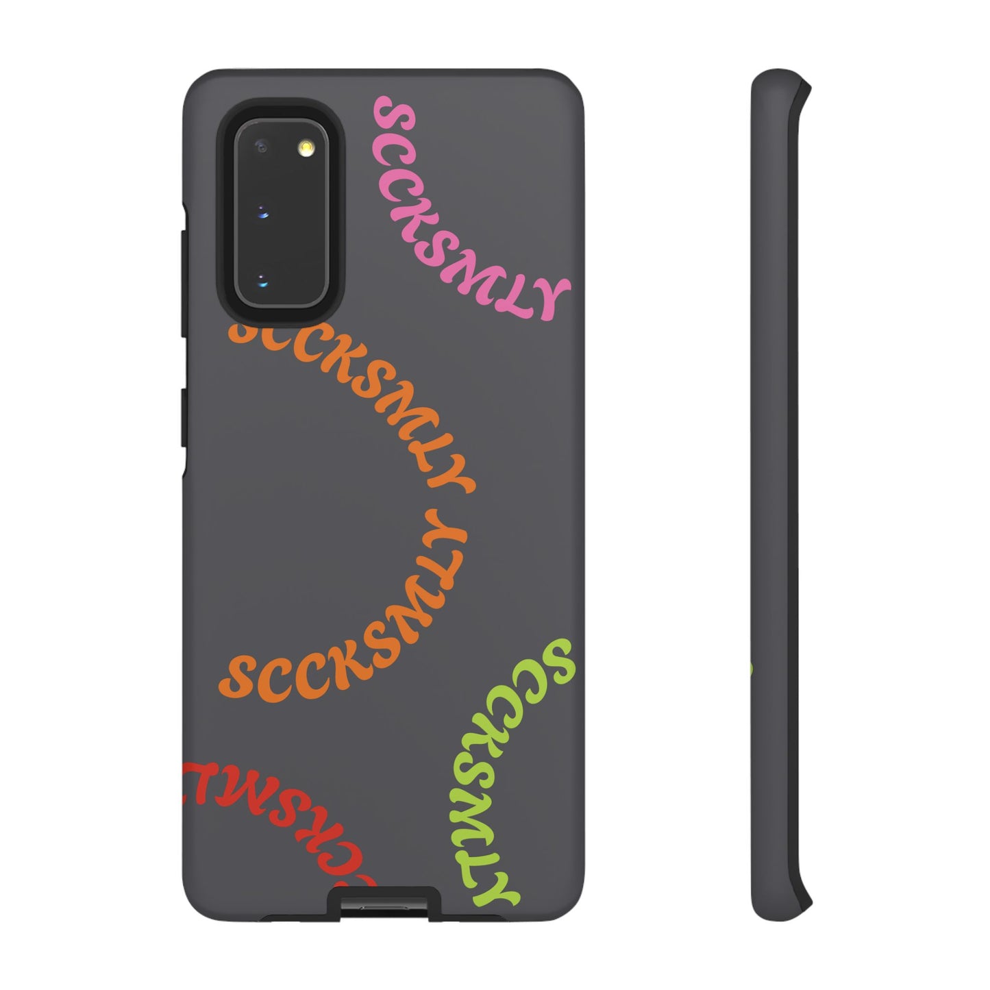 Y2K Wavy Script Tough Case for Samsung- Gray