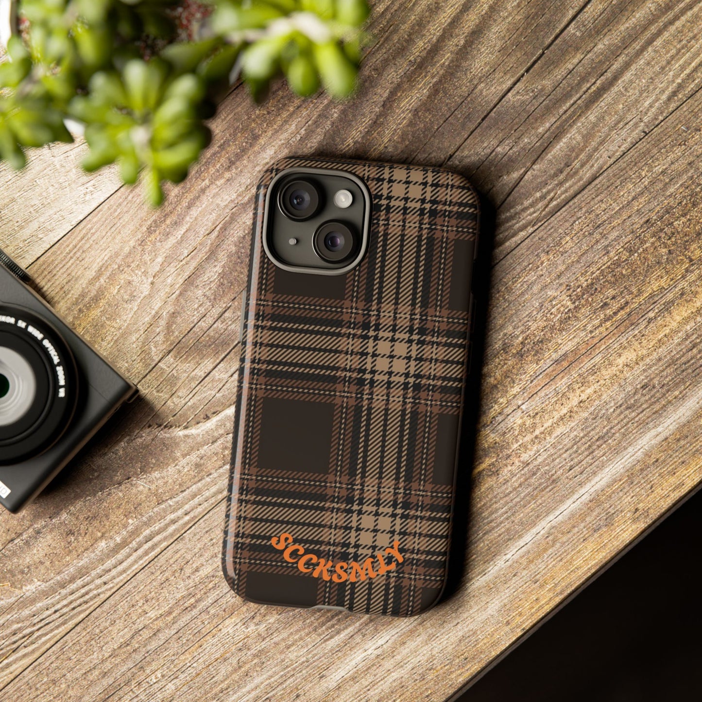 Brown Bread Plaid Tough Phone Case for Apple