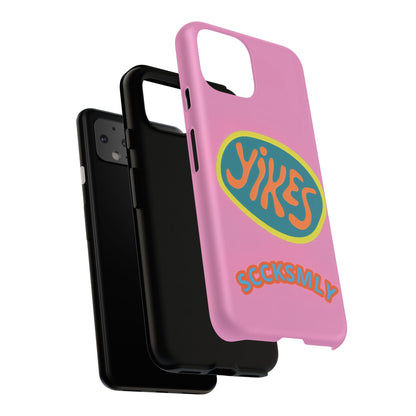 Pink "YIKES" Tough Phone Case for Google Pixel